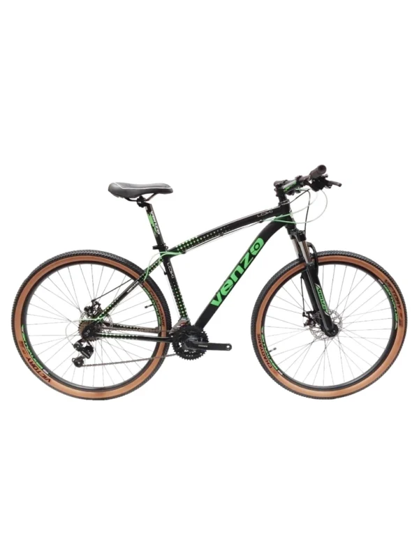 BICICLETA VENZO LOKI 2.1 21v R29 NEGRO/VERDE/AMARILLO