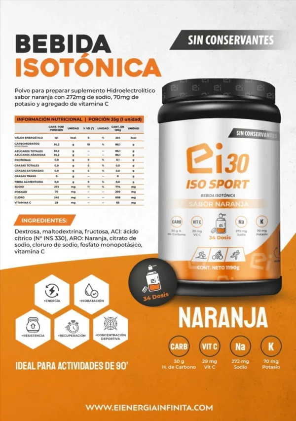 TARRO ISO EI30 NARANJA X 1190GR