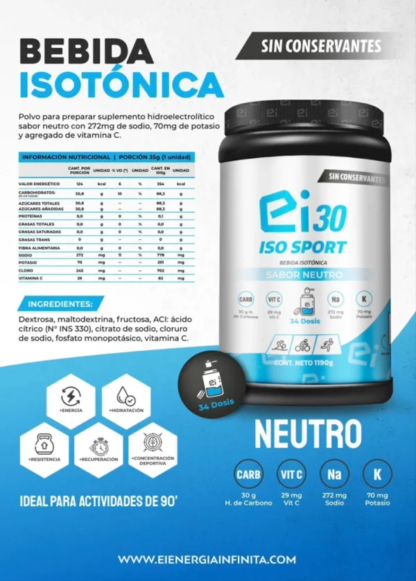 TARRO ISO EI30 NEUTRO X 1190GR