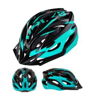 CASCO VENZO VUELTA 011 NEGRO+TEAL C/VISERA + REG IN