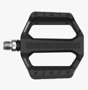 PEDAL SHIMANO PD-EF202, PEDAL FLAT, SIN REFLECTOR, SIN TRABAS, NEGRO, PACK IND.